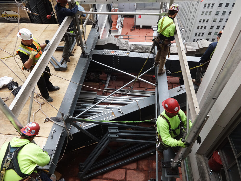 Crew securing hoist